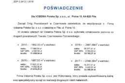 Referencje Vobema Polska Sp. z o .o - Zarząd Dróg Powiatowych w Czarnkowie